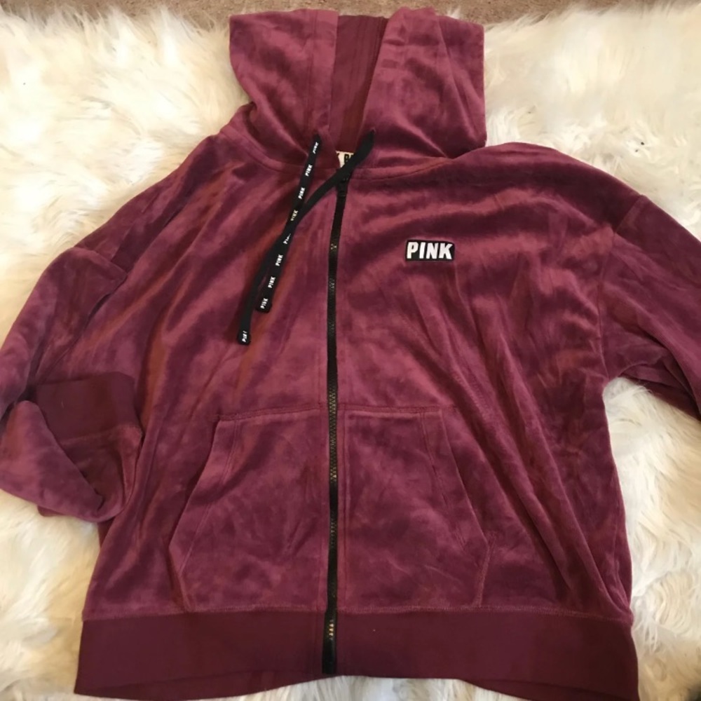 Burgundy pink velour sweater